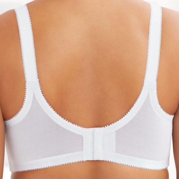 Glamorise 42D COMFORT LIFT Bra (COTTON-LINED) Wireless (SIDE-BONES) WHITE NEW - Picture 4 of 14